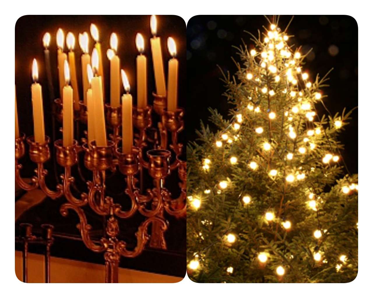 Юдеи, мюсюлмани и християни палят ЗАЕДНО свещите на Ханука и светлините на Коледната елха